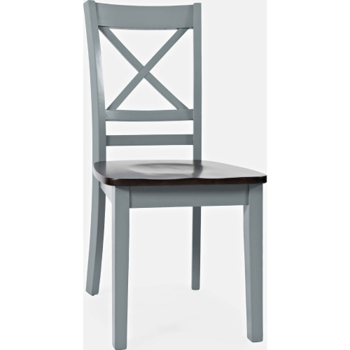 Asbury Park X Back Dining Chair in Grey & Brown (Set of 2)